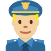 Man Police Officer Medium Light Skin Tone Element from Twemoji Emoji Set