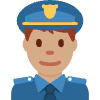 Man Police Officer Medium Skin Tone Element from Twemoji Emoji Set