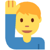 Man Raising Hand Emoji from Twemoji Set | Free Download as SVG Vector and Transparent PNG | Streamline emojis