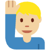 Man Raising Hand Medium Light Skin Tone Element from Twemoji Emoji Set