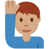 Man Raising Hand Medium Skin Tone Element from Twemoji Emoji Set