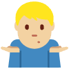 Man Shrugging Medium Light Skin Tone Element from Twemoji Emoji Set