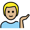 Man Tipping Hand Medium Light Skin Tone Element from OpenMoji Emoji Set