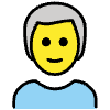 Man White Hair Element from OpenMoji Emoji Set