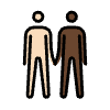 Men Holding Hands Light Skin Tone Dark Skin Tone Element from OpenMoji Emoji Set