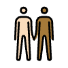 Men Holding Hands Light Skin Tone Medium Dark Skin Tone Element from OpenMoji Emoji Set