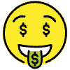 Money Mouth Face Element from OpenMoji Emoji Set