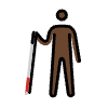 Person With White Cane Dark Skin Tone Element from OpenMoji Emoji Set