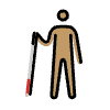 Person With White Cane Medium Skin Tone Element from OpenMoji Emoji Set