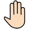 Raised Back Of Hand Light Skin Tone Element from OpenMoji Emoji Set