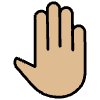 Raised Back Of Hand Medium Light Skin Tone Element from OpenMoji Emoji Set