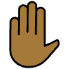 Raised Hand Medium Dark Skin Tone Element from OpenMoji Emoji Set