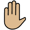 Raised Hand Medium Light Skin Tone Element from OpenMoji Emoji Set
