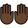 Raising Hands Dark Skin Tone Element from OpenMoji Emoji Set