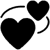 Revolving Hearts High Contrast Element from Fluent Emoji High Contrast Set