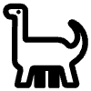 Sauropod High Contrast Element from Fluent Emoji High Contrast Set