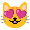 Smiling Cat With Heart Eyes Element from Noto Emojis Set