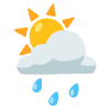 Sun Behind Rain Cloud Element from Noto Emojis Set