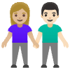 Woman And Man Holding Hands Medium Light Skin Tone Light Skin Tone Element from Noto Emojis Set