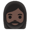 Woman Dark Skin Tone Beard Element from Noto Emojis Set