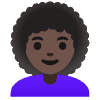 Woman Dark Skin Tone Curly Hair Element from Noto Emojis Set