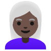 Woman Dark Skin Tone White Hair Element from Noto Emojis Set