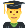 Man Student Emoji from Twemoji Set | Free Download as SVG Vector and Transparent PNG | Streamline emojis