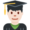 Man Student Light Skin Tone Element from Twemoji Emoji Set