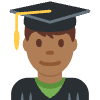 Man Student Medium Dark Skin Tone Element from Twemoji Emoji Set