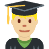 Man Student Medium Light Skin Tone Element from Twemoji Emoji Set