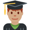 Man Student Medium Skin Tone Element from Twemoji Emoji Set