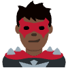 Man Supervillain Dark Skin Tone Element from Twemoji Emoji Set