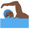 Man Swimming Dark Skin Tone Element from Twemoji Emoji Set