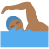 Man Swimming Medium Dark Skin Tone Element from Twemoji Emoji Set
