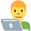 Man Technologist Emoji from Twemoji Set | Free Download as SVG Vector and Transparent PNG | Streamline emojis