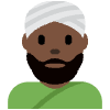 Man Wearing Turban Dark Skin Tone Element from Twemoji Emoji Set