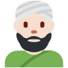 Man Wearing Turban Light Skin Tone Element from Twemoji Emoji Set