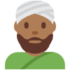 Man Wearing Turban Medium Dark Skin Tone Element from Twemoji Emoji Set