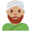 Man Wearing Turban Medium Skin Tone Element from Twemoji Emoji Set