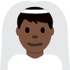 Man With Veil Dark Skin Tone Emoji from Twemoji Set | Free Download as SVG Vector and Transparent PNG | Streamline emojis