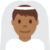 Man With Veil Medium Dark Skin Tone Emoji from Twemoji Set | Free Download as SVG Vector and Transparent PNG | Streamline emojis