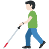 Man With White Cane Light Skin Tone Emoji from Twemoji Set | Free Download as SVG Vector and Transparent PNG | Streamline emojis