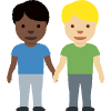 Men Holding Hands Dark Skin Tone Medium Light Skin Tone Element from Twemoji Emoji Set
