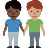 Men Holding Hands Dark Skin Tone Medium Skin Tone Element from Twemoji Emoji Set
