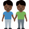 Men Holding Hands Dark Skin Tone Element from Twemoji Emoji Set