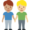 Men Holding Hands Medium Skin Tone Medium Light Skin Tone Element from Twemoji Emoji Set