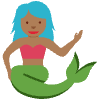 Mermaid Medium Dark Skin Tone Element from Twemoji Emoji Set