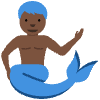 Merman Dark Skin Tone Element from Twemoji Emoji Set