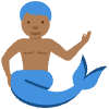 Merman Medium Dark Skin Tone Element from Twemoji Emoji Set