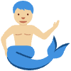 Merman Medium Light Skin Tone Element from Twemoji Emoji Set